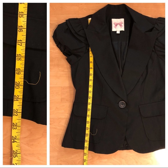 Anthropologie Bow Arrow short ruffle sleeve blazer - Picture 3 of 8